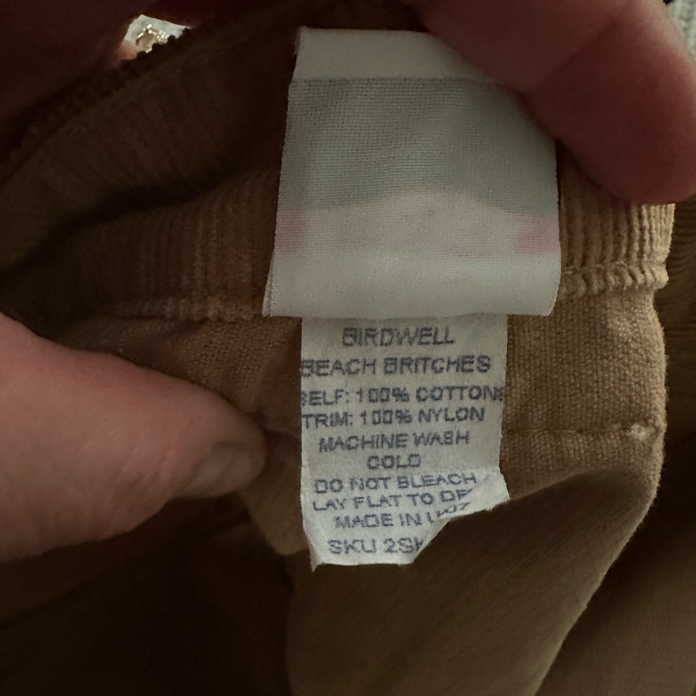 NWT Birdwell Beach Britches classic corduroy Shorts in toast sz4 - Picture 12 of 16